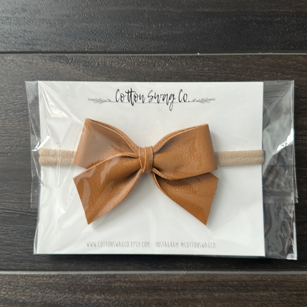 NWT Cotton Swag Co Leather Bow